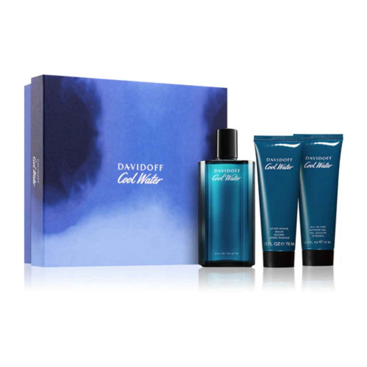 Davidoff Cool Water for Men Gift Set EDT Spray 125ml+ SG 75ml+ AB 75ml