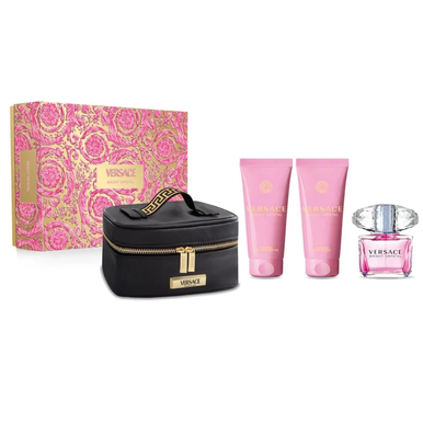 Versace Bright Crystal Gift Set EDT 90ml + Shower Gel 100ml + Body Lotion 100ml + Pouch