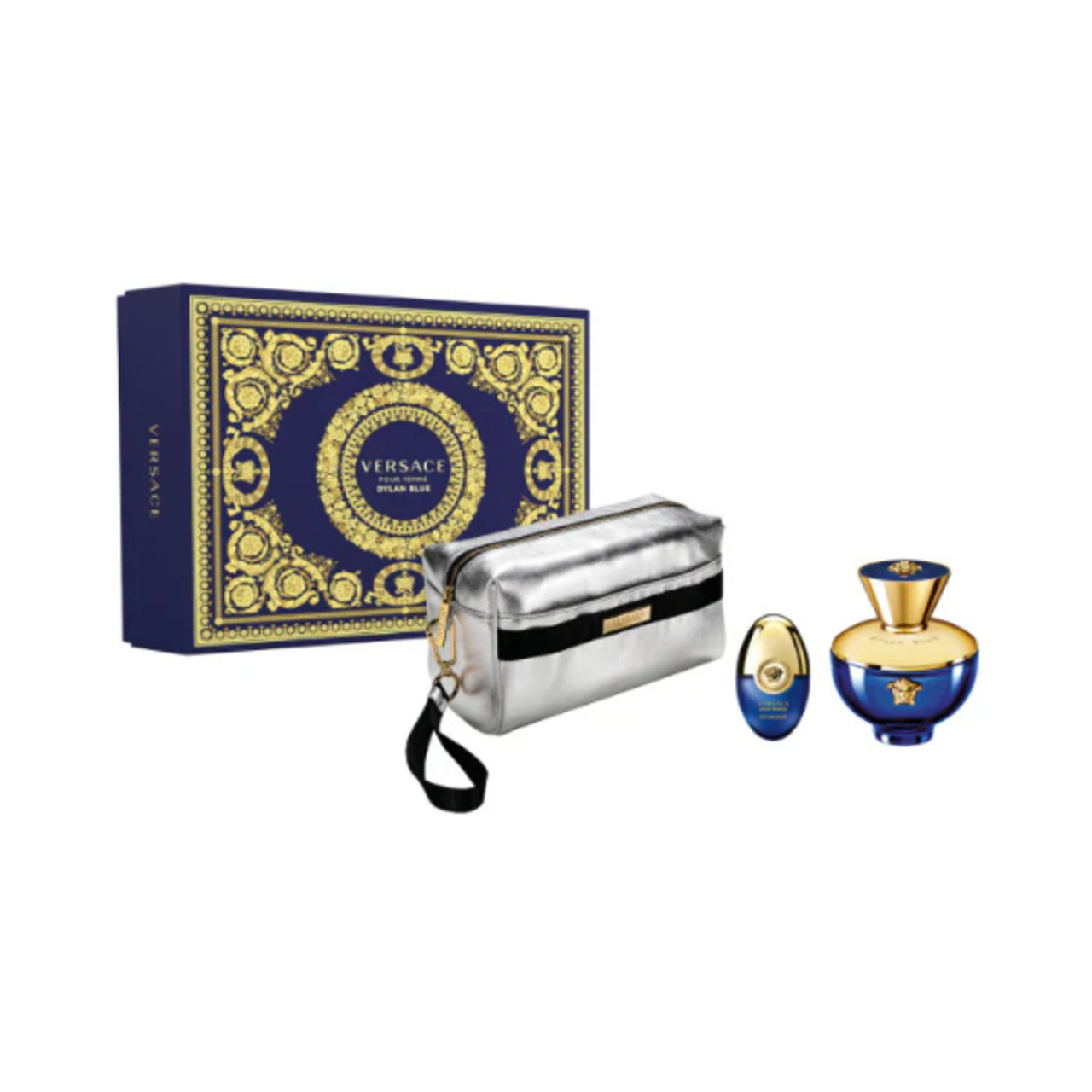 Versace Dylan Blue Pour Femme Gift Set 100ml EDP + 10ml EDP + Silver Pouch