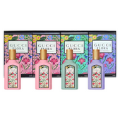 Gucci Flora Mini Fragrance Gift Set featuring four 5ml Eau de Parfum bottles in a floral-themed luxury gift box – includes Gorgeous Gardenia, Gorgeous Jasmine, Gorgeous Magnolia, and Flora by Gucci scents