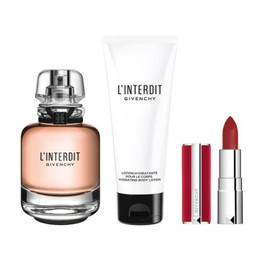 Givenchy L'interdit Gift Set 80ml EDP + 75ml Body Lotion + Le Rouge Deep Velvet Lipstick 1.5g - LookincredibleGivenchy3274872415720 Givenchy L'interdit Gift Set 80ml EDP + 75ml Body Lotion + Le Rouge Deep Velvet Lipstick 1.5g - LookincredibleGivenchy3274872415720