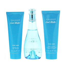 Davidoff Cool Water Woman Gift Set 75ml EDT + 75ml Body Lotion + 75ml Shower Gel Davidoff Cool Water Woman Gift Set 75ml EDT + 75ml Body Lotion + 75ml Shower Gel