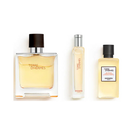 Hermes Terre D'hermes Pure Perfume Gift Set 75ml Parfum + 15ml Parfum + 40ml Shower Gel