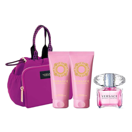 Versace Bright Crystal Gift Set EDT 90ml + Shower Gel 100ml + Body Lotion 100ml + Pouch