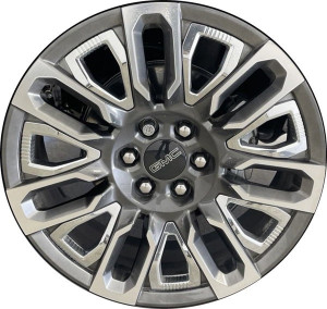 22" GMC Sierra 1500 Wheel Rim Factory OEM 14133 2023-2025 Machined Grey TAKE OFF