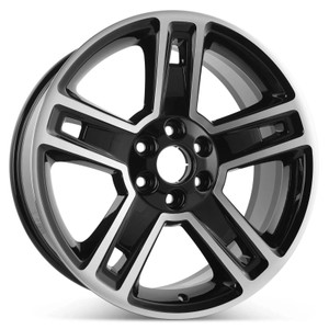 22" CHEVROLET SILVERADO 1500 WHEEL RIM FACTORY OEM 5664 2014-2018 MACHINED BLACK