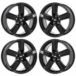 20" CHEVROLET CAMARO GLOSS BLACK WHEELS RIMS FACTORY OEM 5577/5582 2012-2023 SET