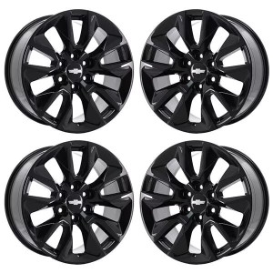 20" CHEVROLET SILVERADO 1500  GLOSS BLACK WHEELS RIMS FACTORY OEM 5915