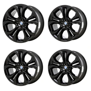 20" BMW OEM X5M X6M X5 X6 336M E71 E72 GLOSS BLACK Wheels Rims 71447 71448
