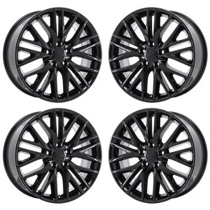 20" JEEP GRAND CHEROKEE GLOSS BLACK WHEELS RIMS FACTORY OEM 9170 2011-2019 SET