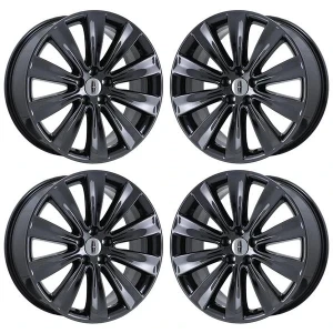 20" LINCOLN MKS GLOSS BLACK WHEELS RIMS FACTORY OEM 3930 2013-2016 DA5Z1007A SET
