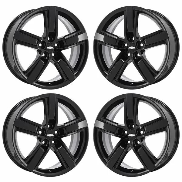 20" CHEVROLET CAMARO GLOSS BLACK WHEELS RIMS FACTORY OEM 5577/5582 2012-2023 SET