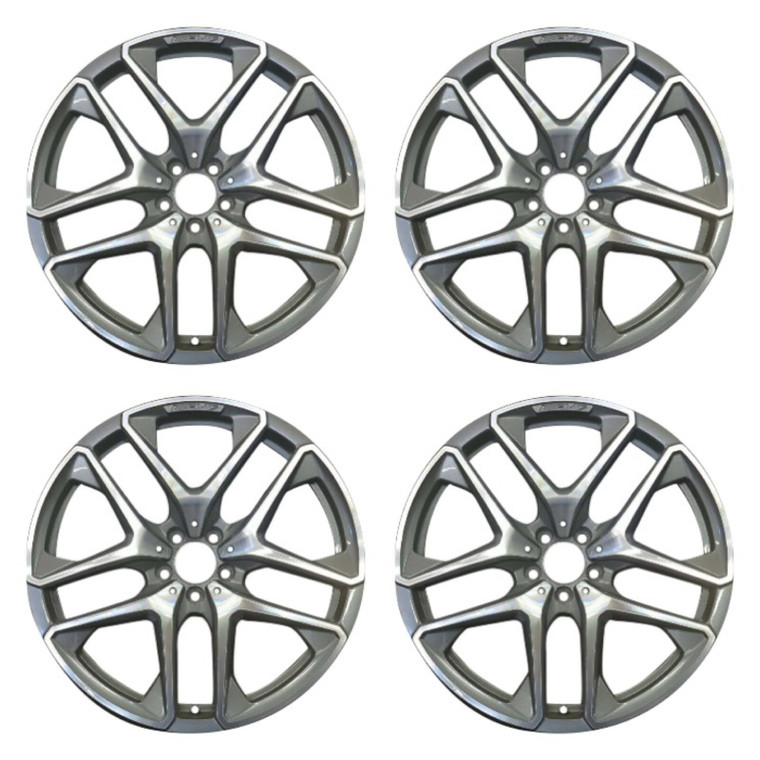 20" MERCEDES AMG GLC63 WHEELS RIMS FACTORY OEM 85644 85645 MACHINED GRAY SET