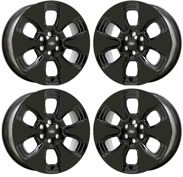 22" FORD F150 LIGHTNING GLOSS BLACK WHEELS RIMS FACTORY OEM 10472 2022-2024 SET