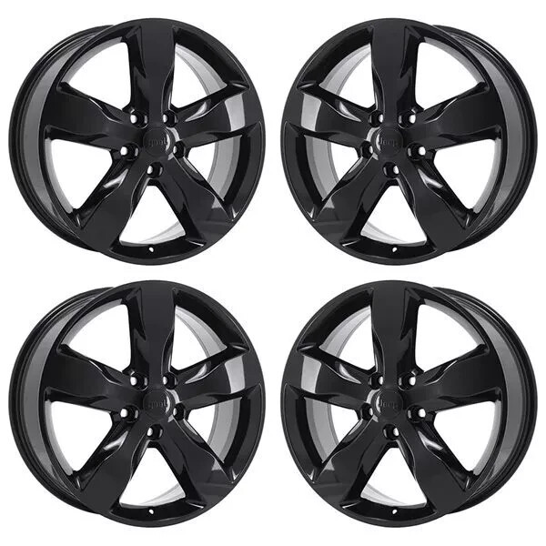 20" JEEP GRAND CHEROKEE  GLOSS BLACK WHEELS RIMS FACTORY OEM 9107 2011-2019 SET