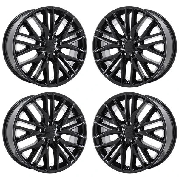 20" JEEP GRAND CHEROKEE GLOSS BLACK WHEELS RIMS FACTORY OEM 9170 2011-2019 SET