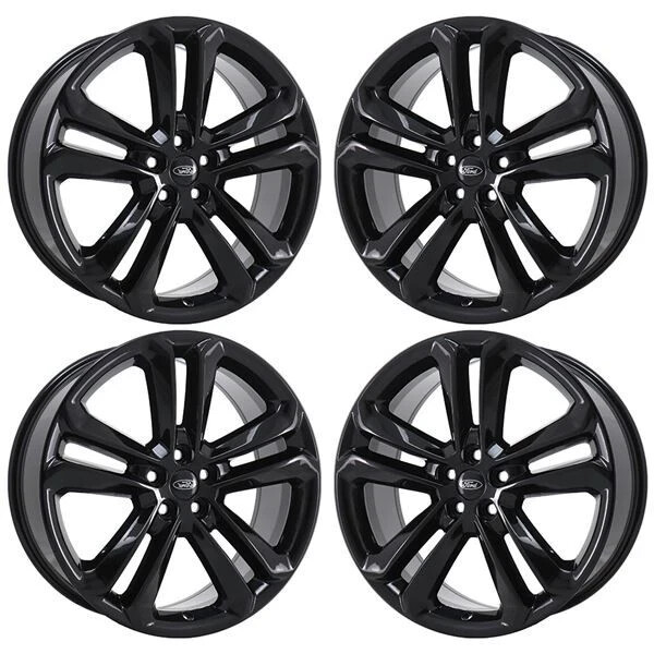 20" FORD EDGE GLOSS BLACK WHEELS RIMS FACTORY OEM 10047 2015-2019 SET FT4Z1007C