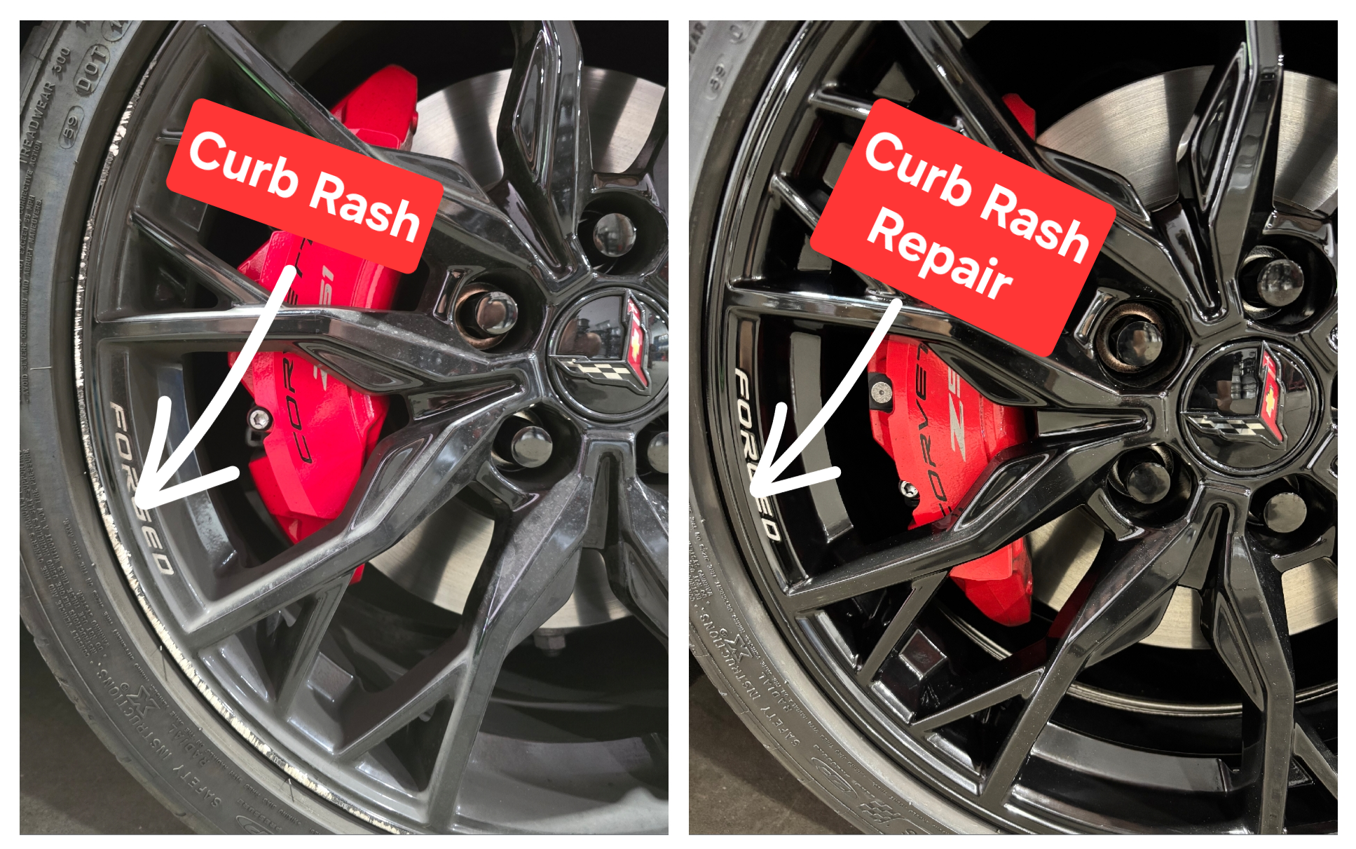 Wheel curb rash repair