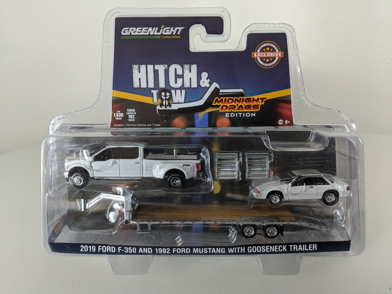 1:64 2019 Ford F-350 Platinum and 1992 Fox Body Drag Mustang