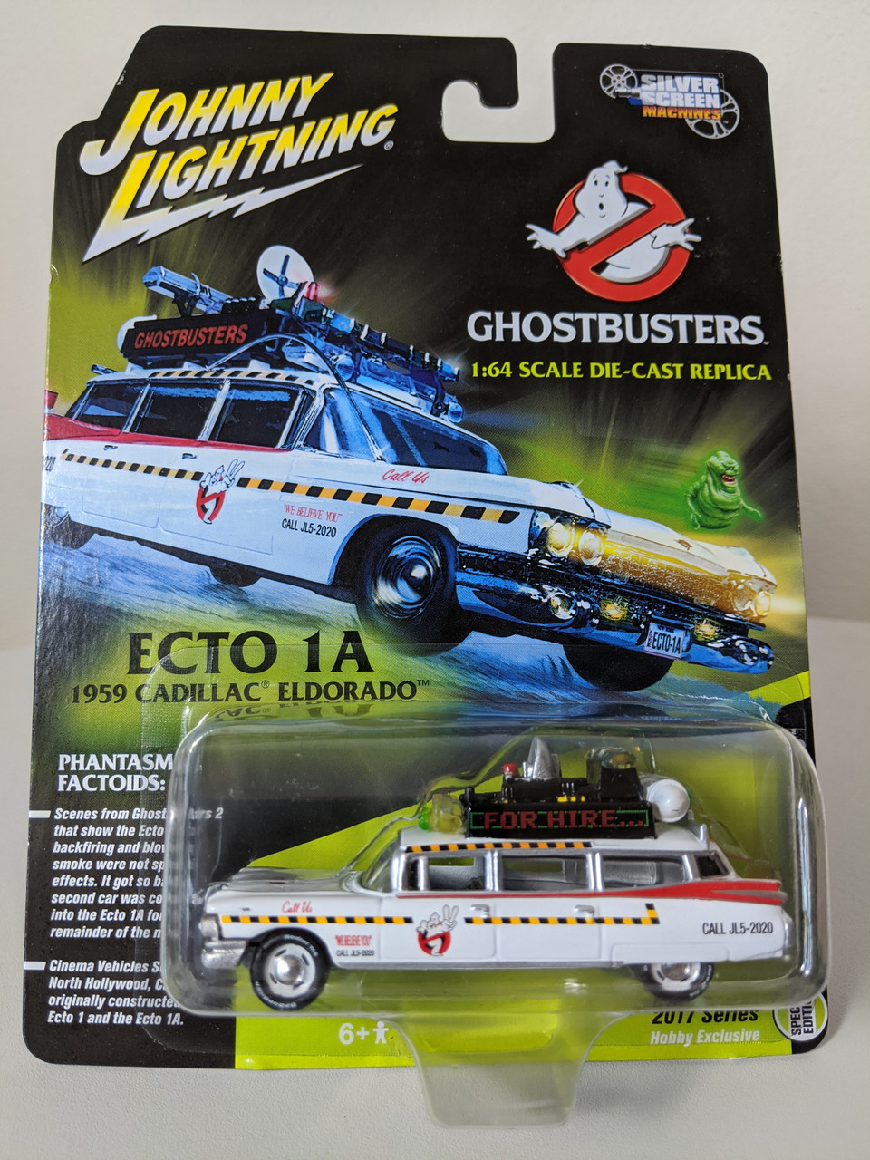 1:64 Ghostbusters Ecto-1A, 1959 Cadillac Eldorado Hobby Exclusive by Johnny  Lightning