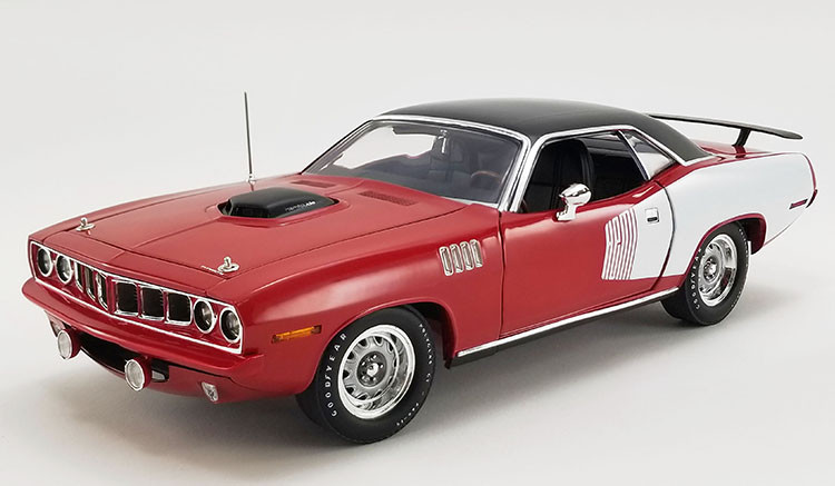 1:18 1971 Plymouth Hemi Cuda, Red - 1 of 1 with White Billboard