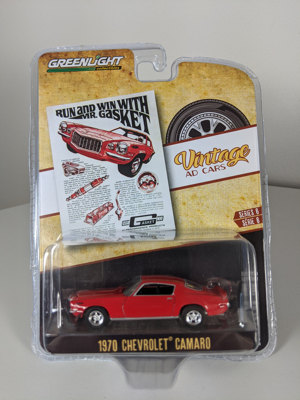 1:64 Vintage Ad Cars Series 6 - 1970 Chevrolet Camaro, Red, “Run