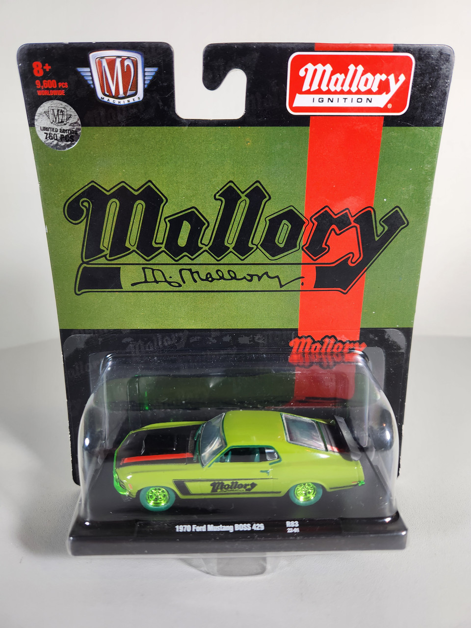 1:64 1970 Ford Mustang BOSS 429, Green/Black, Mallory Ignition