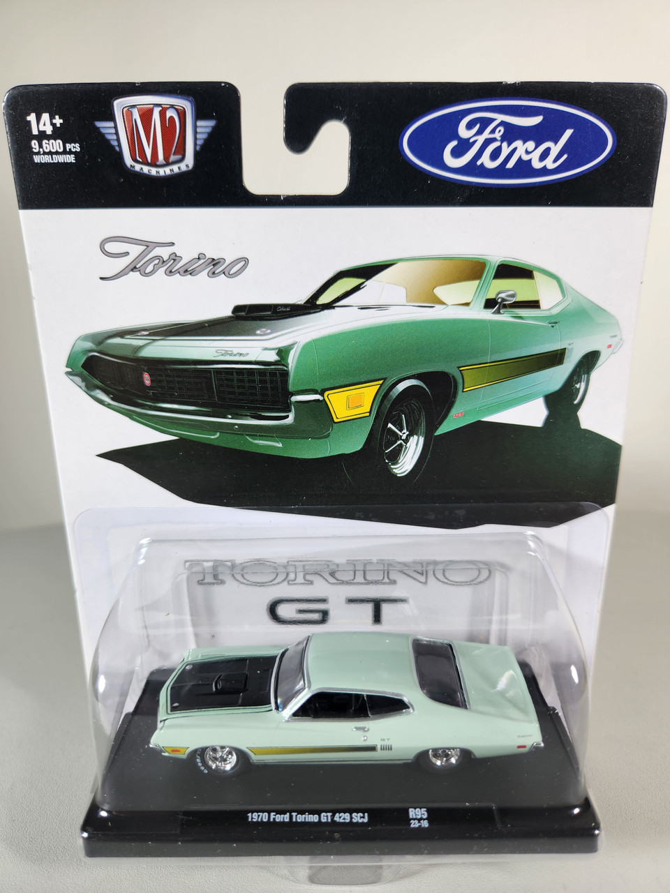 1:64 1970 Ford Torino GT 429 SCJ, Green, Auto Drivers by M2