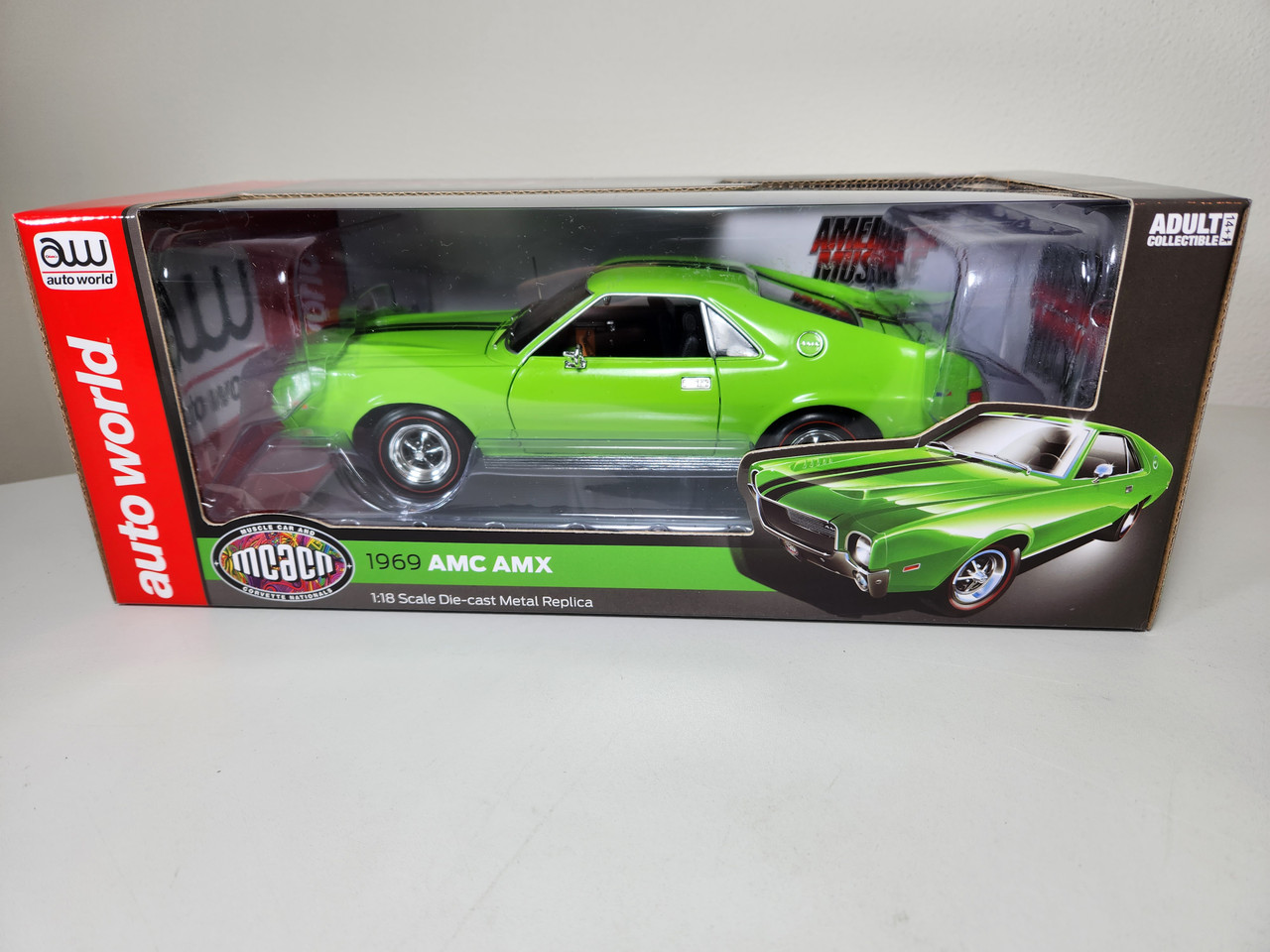 ミニカー 1/18 auto world AMC AMX HURST S/S 1969 AutoWorld 1:18 AMC AMX Hurst S/S Year 1969 Thompson AW214/06