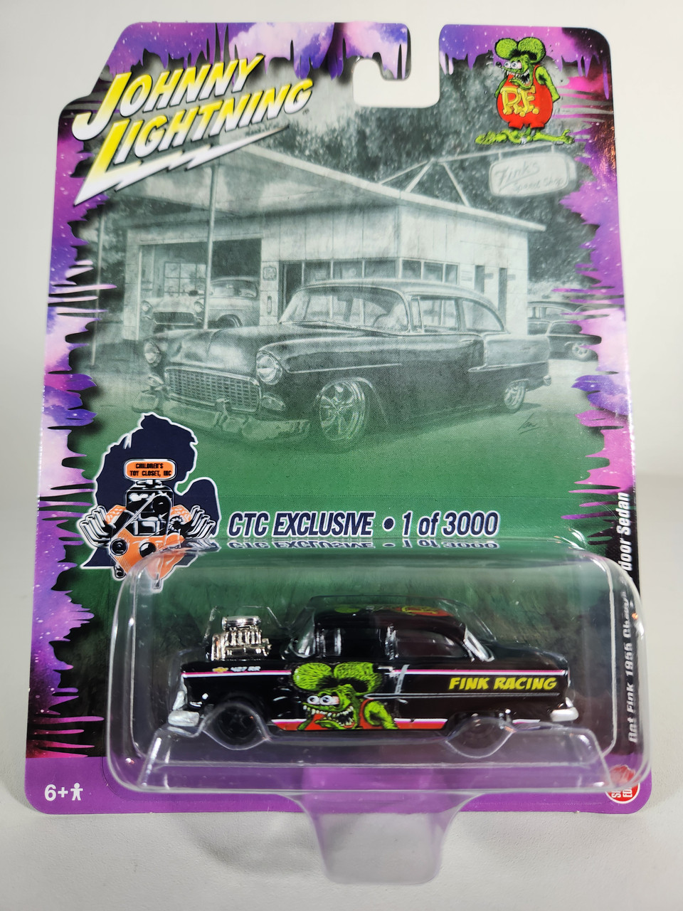1:64 Rat Fink 1955 Chevy 2-door Sedan, Black, CTC Exclusive