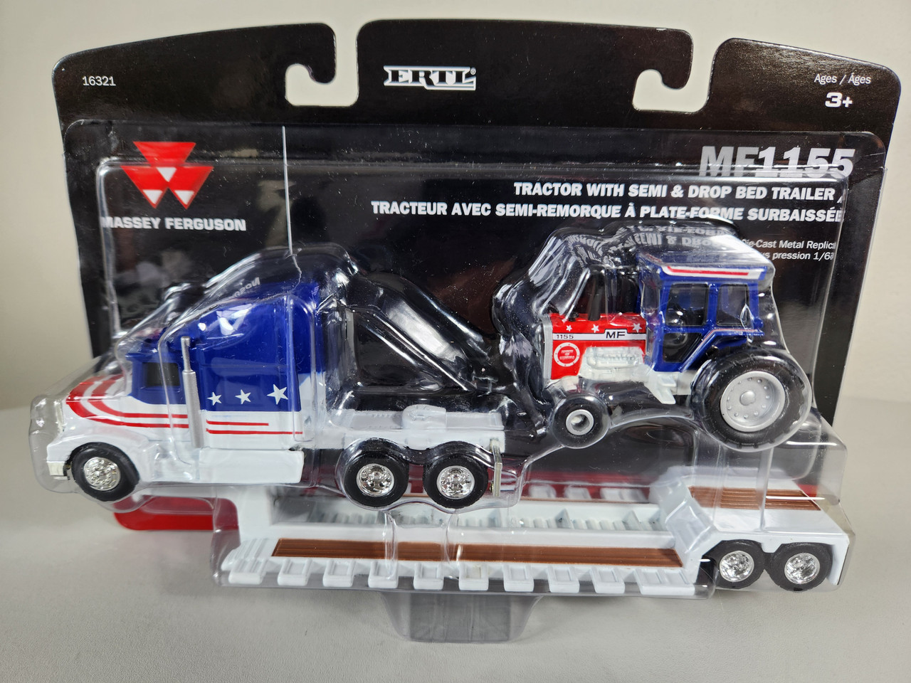 1:64 Massey Ferguson 1155 with Semi and Drop Bed Trailer, Spirit