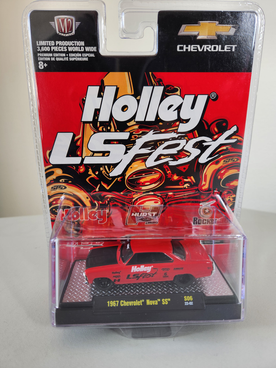 1:64 1967 Chevrolet Nova SS, Red, Holley LS Fest by M2 - Town and
