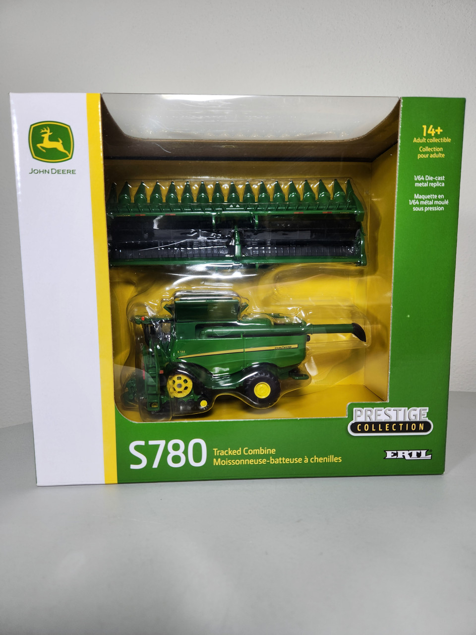 1:64 John Deere S780 Tracked Combine with Grain Corn Heads, Prestige  Collection by Ertl