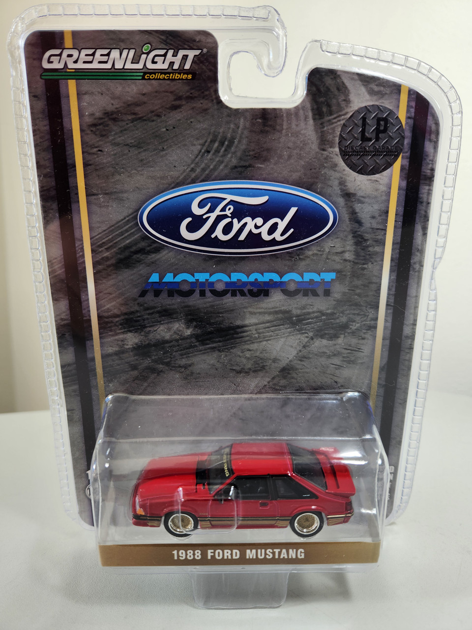 1:64 1988 Fox Body SLN Mustang, Scarlet Red with Gold Stripe and