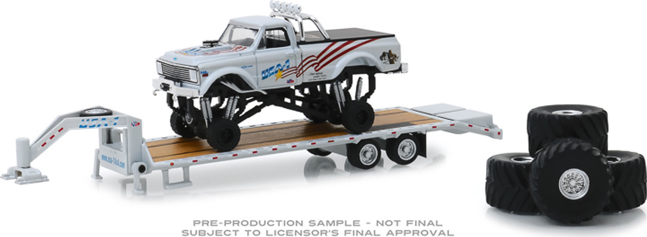1:64 USA-1 - 1970 Chevrolet K-10 Monster Truck on Gooseneck