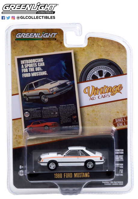 1:64 Vintage Ad Cars Series 4 - 1980 Ford Fox Body Mustang "Introducing A Sports Car For The 80’s”