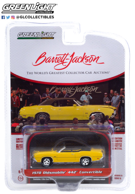 1:64 Barrett-Jackson ‘Scottsdale Edition’ Series 6 - 1970 Oldsmobile 442 Convertible - Sebring Yellow with Black Stripes (Lot #743)