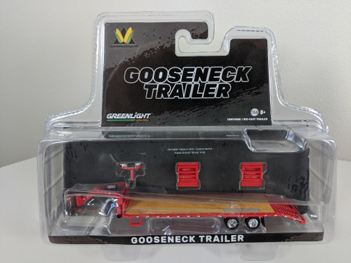 1:64 Gooseneck Trailer, Red, Chrome Rims, B&B Farm Toys Exclusive