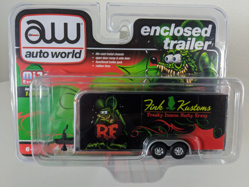  1:64 Rat Fink Enclosed Tandem Car Trailer,  MIJO Hobby Exclusive by Auto World