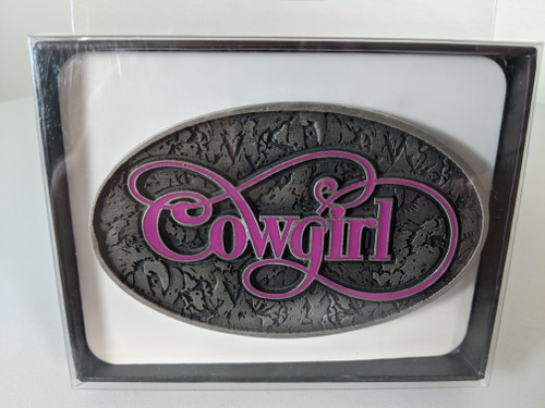 Cowgirl Western Pink Enamel Belt Buckle by SpecCast