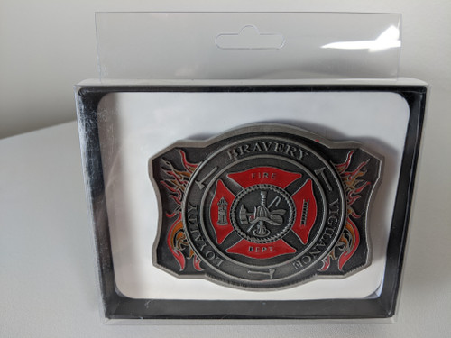 Fire Department Full Shield Enamel Belt Buckle by SpecCast