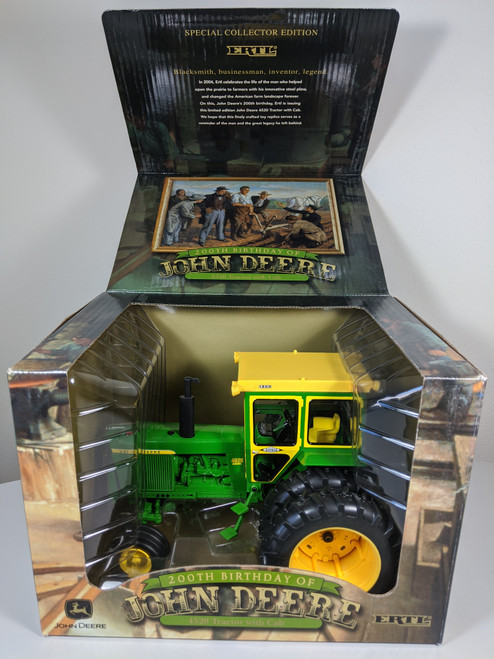 1:16 John Deere 4520 with Hiniker Cab and Rear Duals 200th Birthday of JD Edition by Ertl