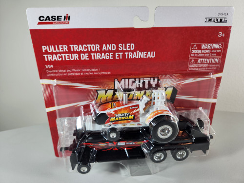 1:64 Case IH Mighty Magnum Puller Tractor with Black Sled by Ertl