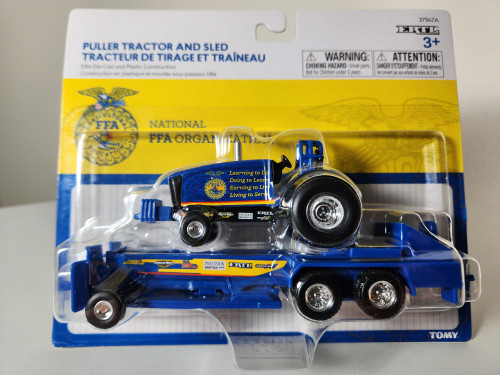 1:64 FFA Pro Stock Puller Tractor and Sled, Blue by Ertl