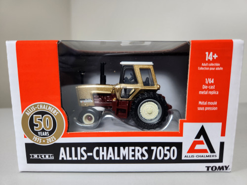 1:64 Allis Chalmers 7050 Maroon Belly Tractor, 50th Anniversary Gold Chase Edition by Ertl