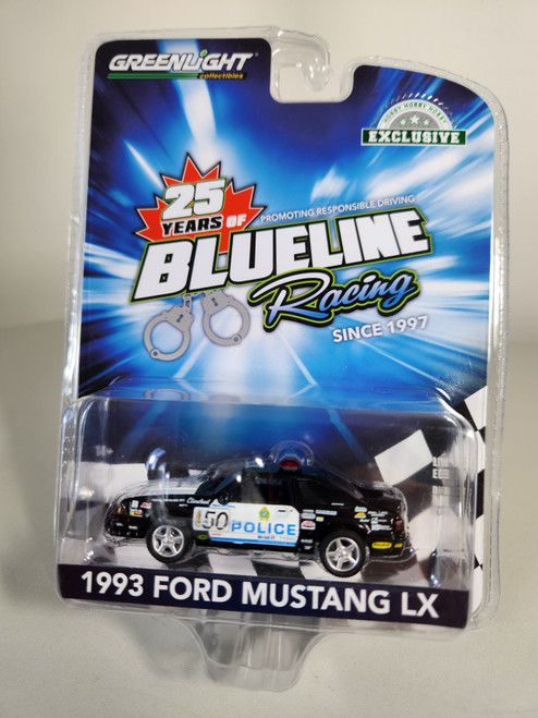 1:64 1993 Ford Mustang LX - Edmonton Police, Edmonton, Alberta, Canada - Blue Line Racing 25 Years (Hobby Exclusive)by GreenLight