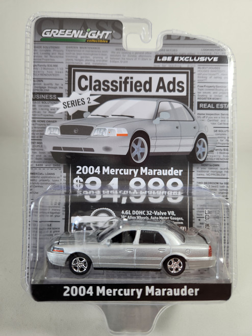 1:64 2004 Mercury Marauder, Silver, Classified Ads Series 2, LBE Exclusive by GreenLight