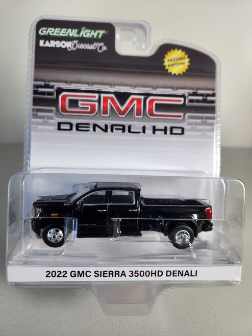 1:64 2022 GMC Sierra 3500HD Denali Dually - Ebony Twilight Metallic (2nd Edition), Karson Diecast Exclusive by GreenLight