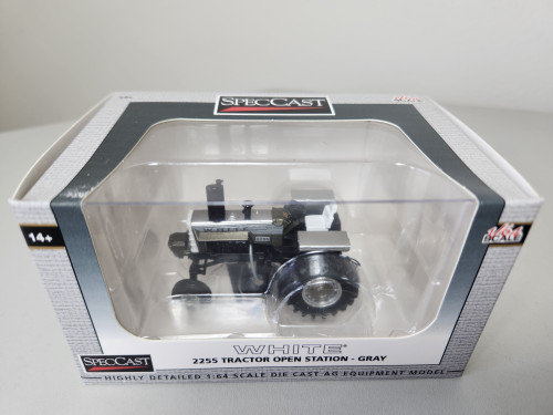1:64 White 2255 Open Station Diesel Tractor with 3 Point Hitch and Wide Front, Gray by SpecCast