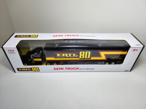 1:64 Ertl "80" Semi Truck and Cargo Trailer, ERTL80th Anniversary, Black by Ertl